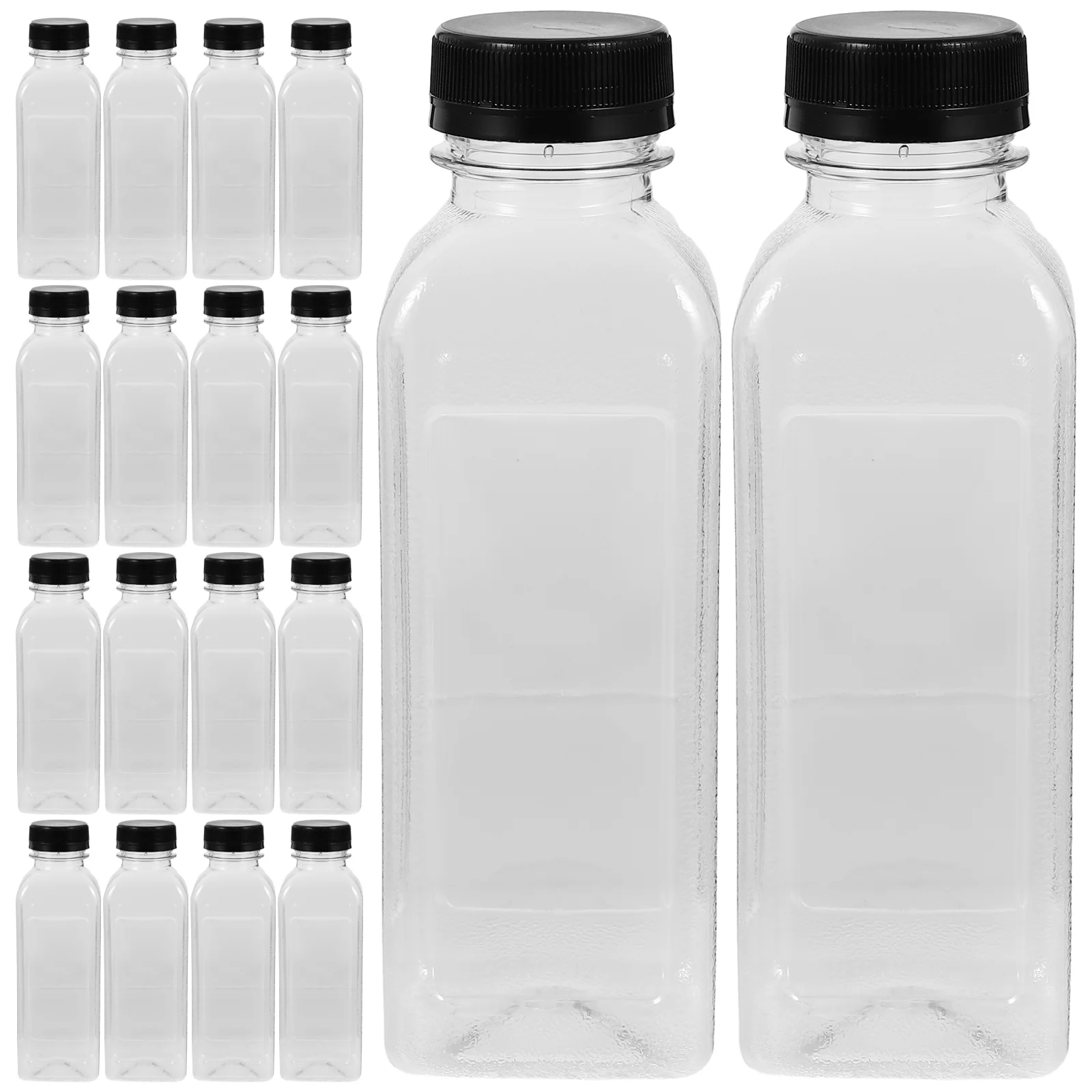 25 Pcs Juice Bottle Container Plastic Bottles with Caps Empty Transparent Clear Water