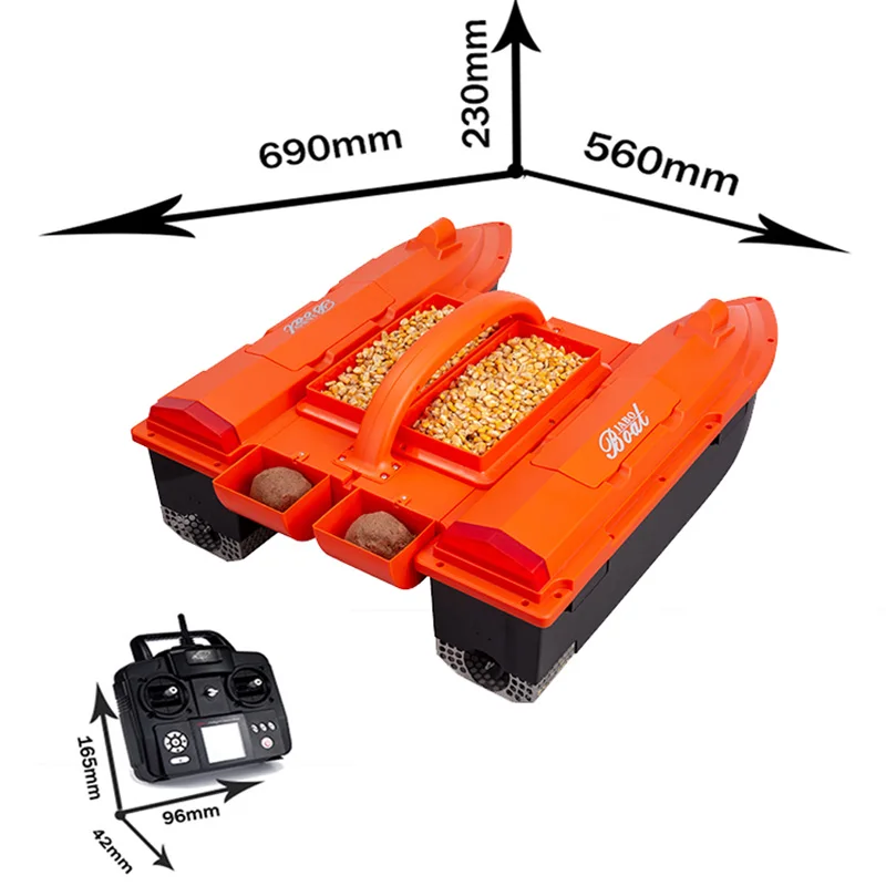 

5CG Two 6.4V Batteries 4 Lure Silos Gps Autopilot Sonar Fish Finder Big Fishing Dual Hull Bait Boat Jabo 5 5cg