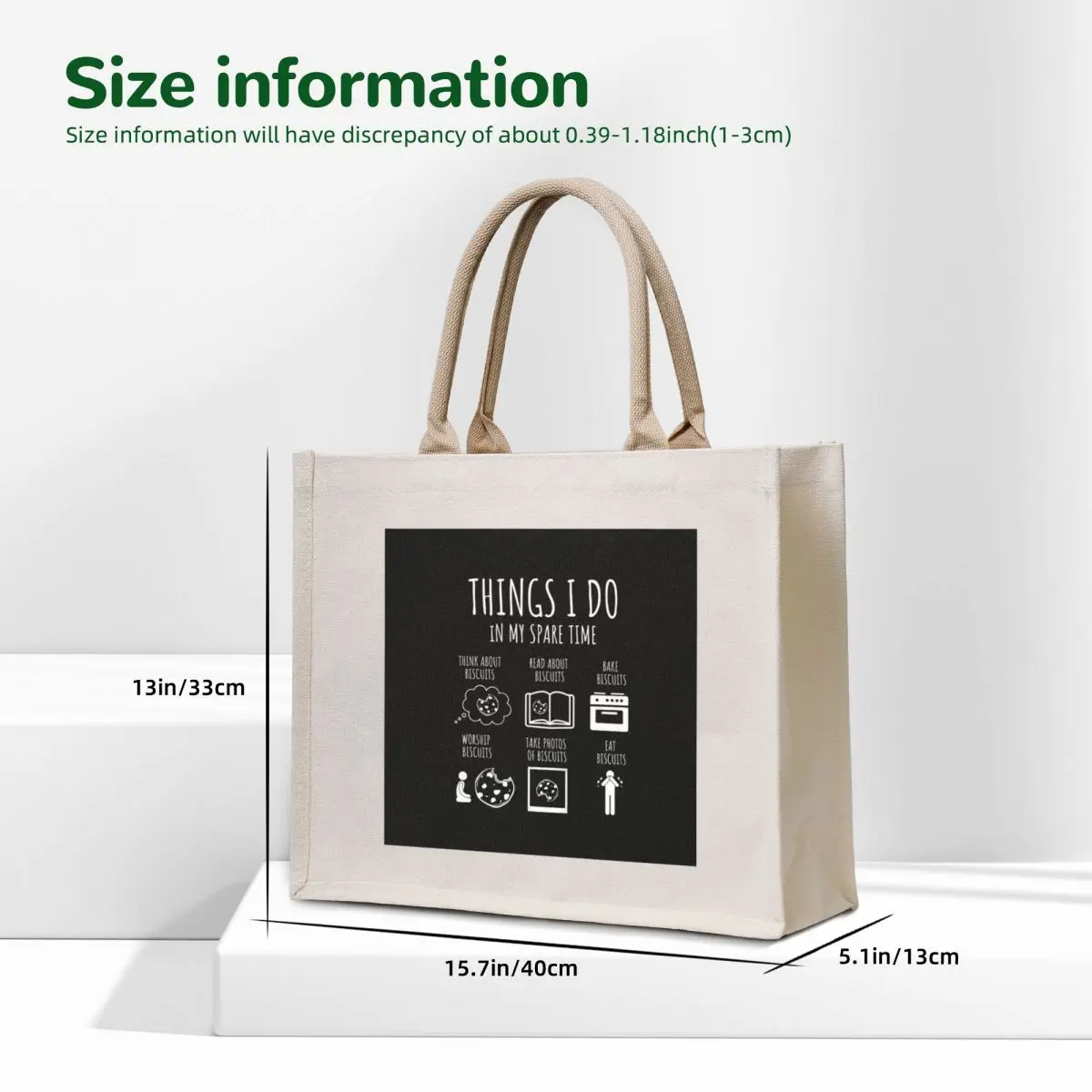 Things I do in my spare time - biscuits Tote Bag Canvas shoulder bag university shopper bag Large bags for women
