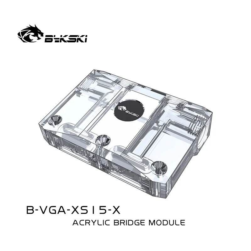 BYKSKI L-shaped Bridge Module Acrylic for GPU Water Block,Compact Computer Case Water Cooling Loop B-VGA-XS15-X