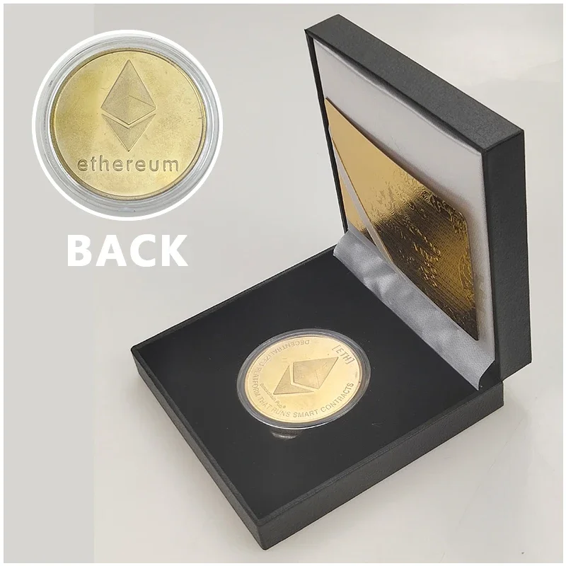 1pcs Ada Ripple BNB DogeCoin TRX Lumen Ada  Dogecoin Cardano Crypto Bitcoin Litecoin Cryptocurrency Metal Coin with Black Box