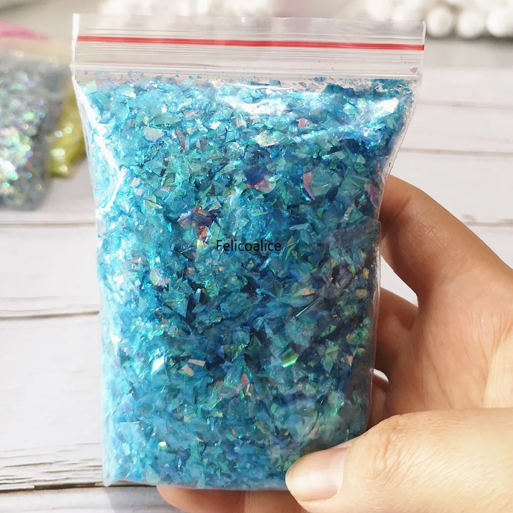 40g/pack Colorful Glittering Shell Sugar Paper Sequins Toys for Kids Slime Crystal Mud Filler Decoration Material Accessories