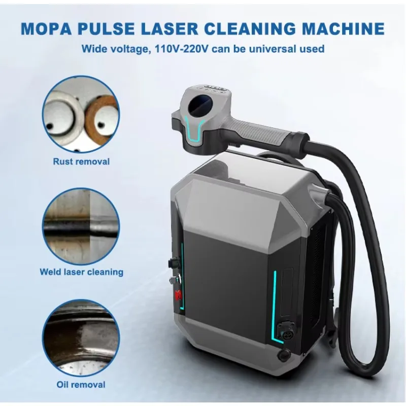Portable 3 In 1 Fiber Pulse Laser Cleaning Machine Laser Engraver Backpack Laser Rust Cleaner For Metal Wood Paint Removal