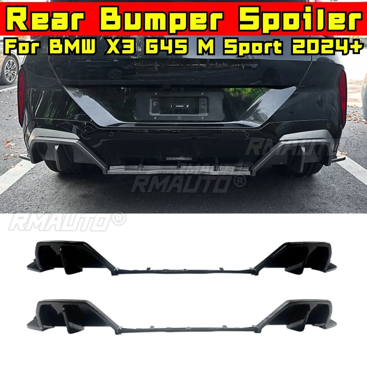 

Задний бампер автомобиля, спойлер, диффузор, модификация, часть для BMW X3 G45 M Sport 2024+, защита бампера, автомобильные аксессуары