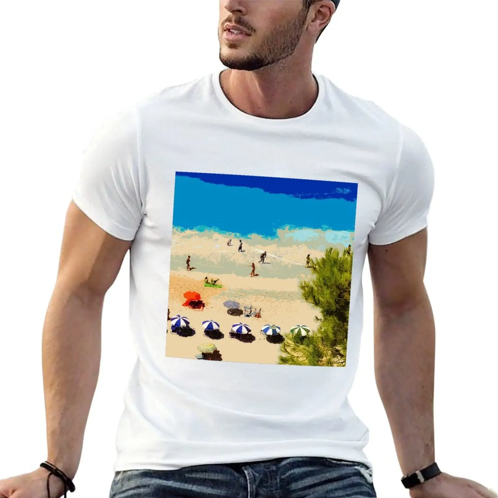 beach T-Shirt t shirts for man graphic tees man t shirts for men casual t shirts with prints T-Shirt