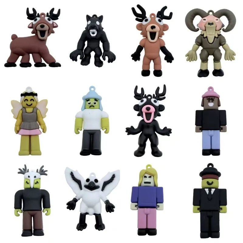 

2.4inch 99 Nights in The Forest 12pcs Anime Peripherals Doll Collection Room Decoration Toy Kid Birthday Gifts PVC Keychain New