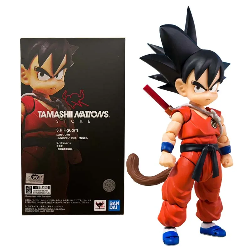 Bandai Figure Dragon Ball Anime Figures SHF Goku TNT Innocent Challenger Collection Model Action Figure Toys For Boys Gifts