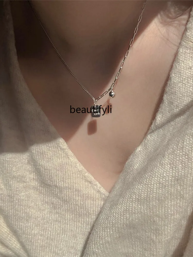 S925 sterling silver good luck necklace light luxury non-fading non-allergic collarbone chain