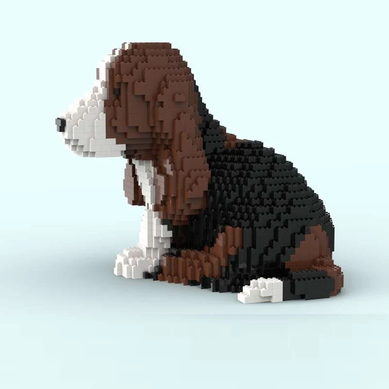 Creators Animal Series Model MOC Building Bricks Basset Hound Puppy Modular Technology Gifts Holiday Assemble Children Toys Suit