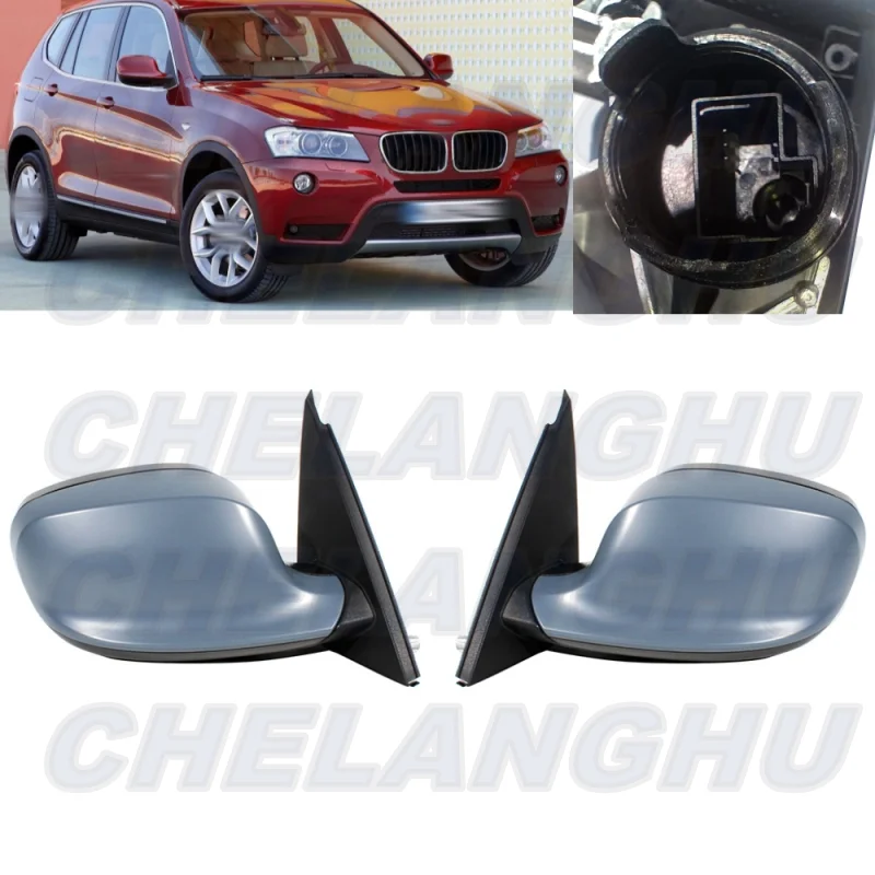 

For BMW X3 F25 2010 2011 2012 2013 US Version 1 Pair 3 Pins Paintable Memory Power Adjust Power Fold Mirror Assembly