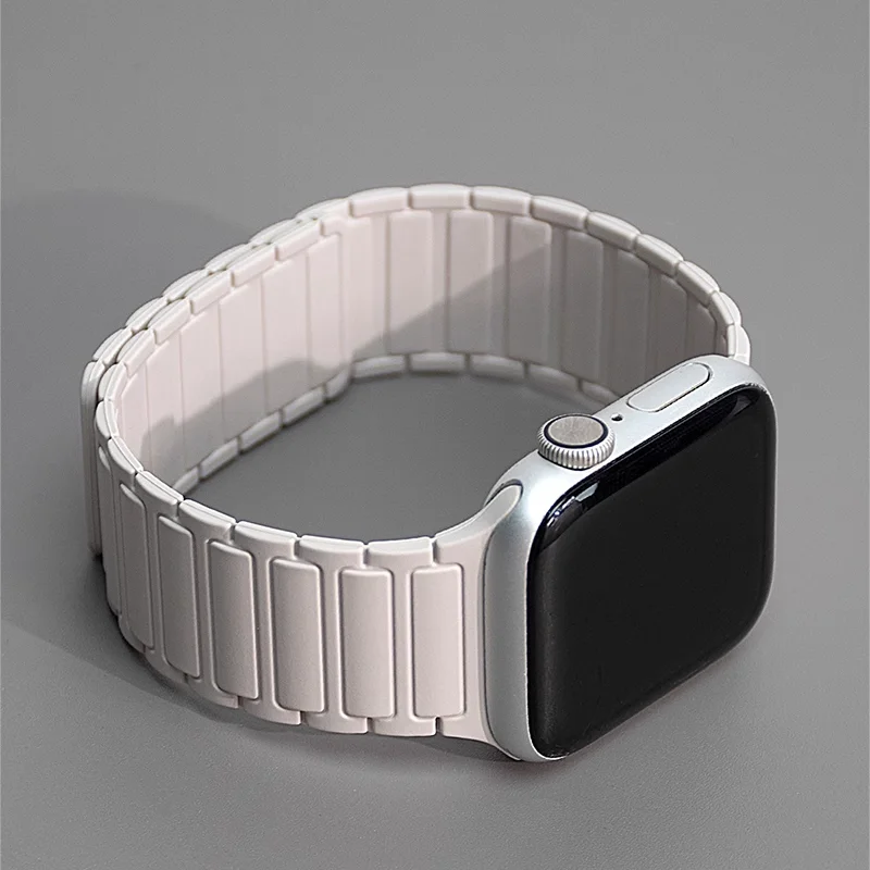 Magnetic Link Bracelet for Apple Watch Band 45mm 44mm 40mm 49mm 42mm 41mm 38mm correa iWatch Series 9 8 7 6 5 4 3 Se ultra strap