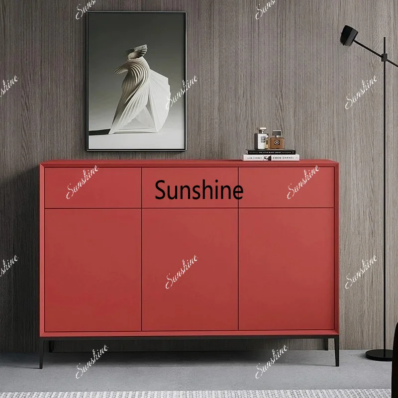 Italian minimalist shoe cabinet, painted home door porch, multi-functional multi-layer locker, simple Nordic cabinet