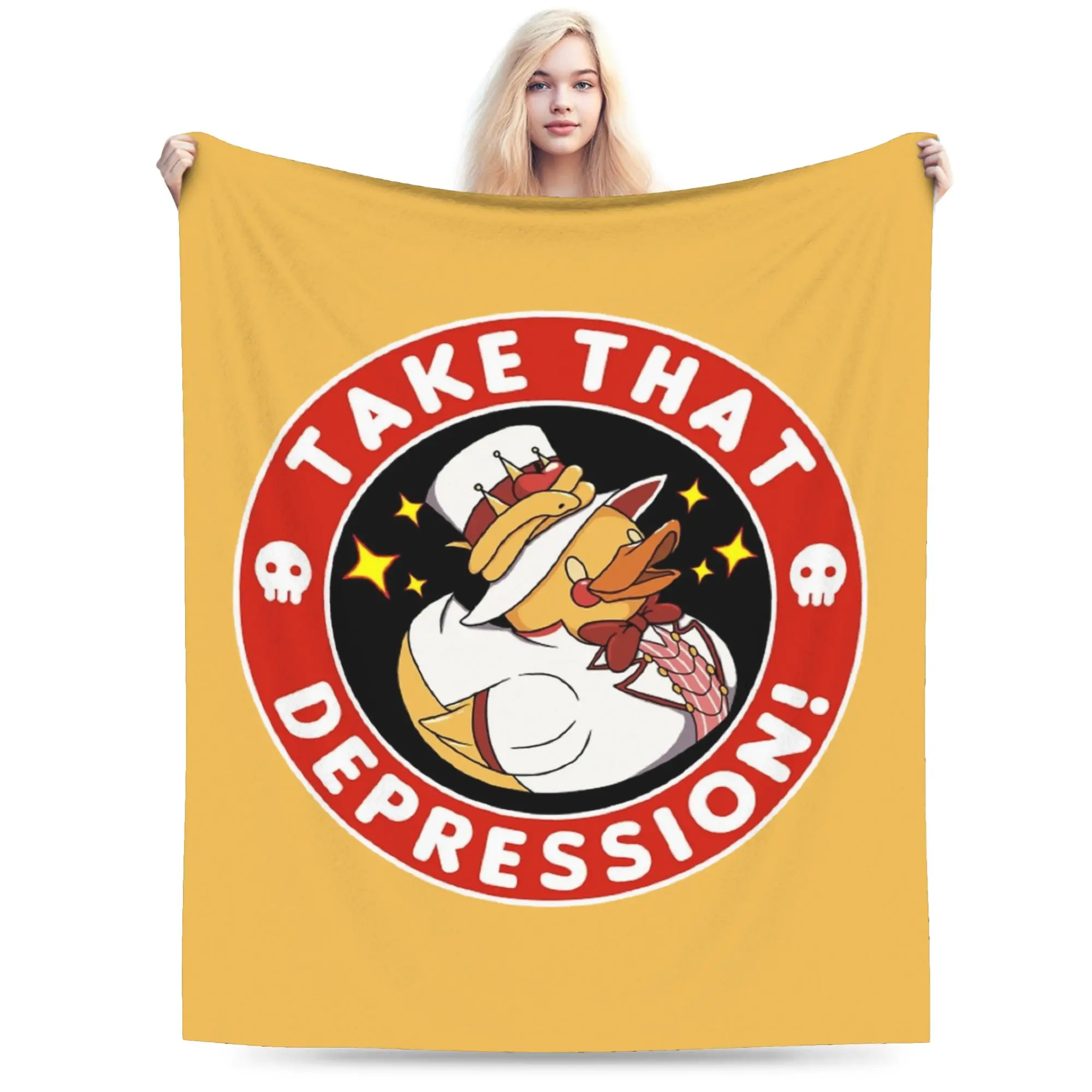 Lucifer Duck Rubber Take That Depression Hazbins Hotels Blanket Fleece  Winter Throw Blankets for Bed Outdoor Plush Thin Quilt