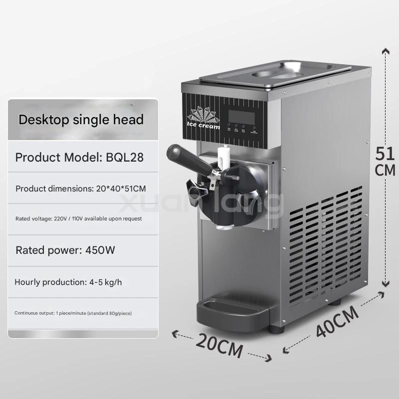 Soft Ice Cream Machine 3 Barrel Ice Cream Machine - Suitable for Bakeries, Food Stores, Restaurants - Almonds, Corn, Vegetables