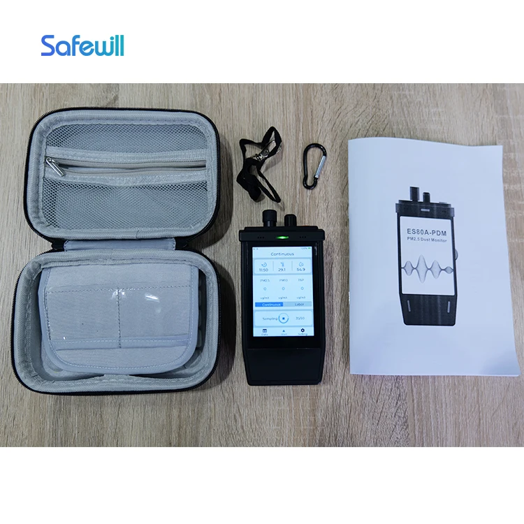 Safewill Factory Wholesale Noise Dust and Vibration Monitoring PM2.5 PM10 HUM Portable Handheld Dust Particles Monitor