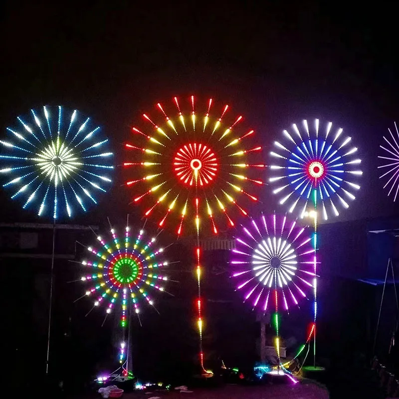 Bluetooth APP Controlled Firework RGBIC LED Strip USB 5V Outdoor Holiday Patio Atmosphere Lamp