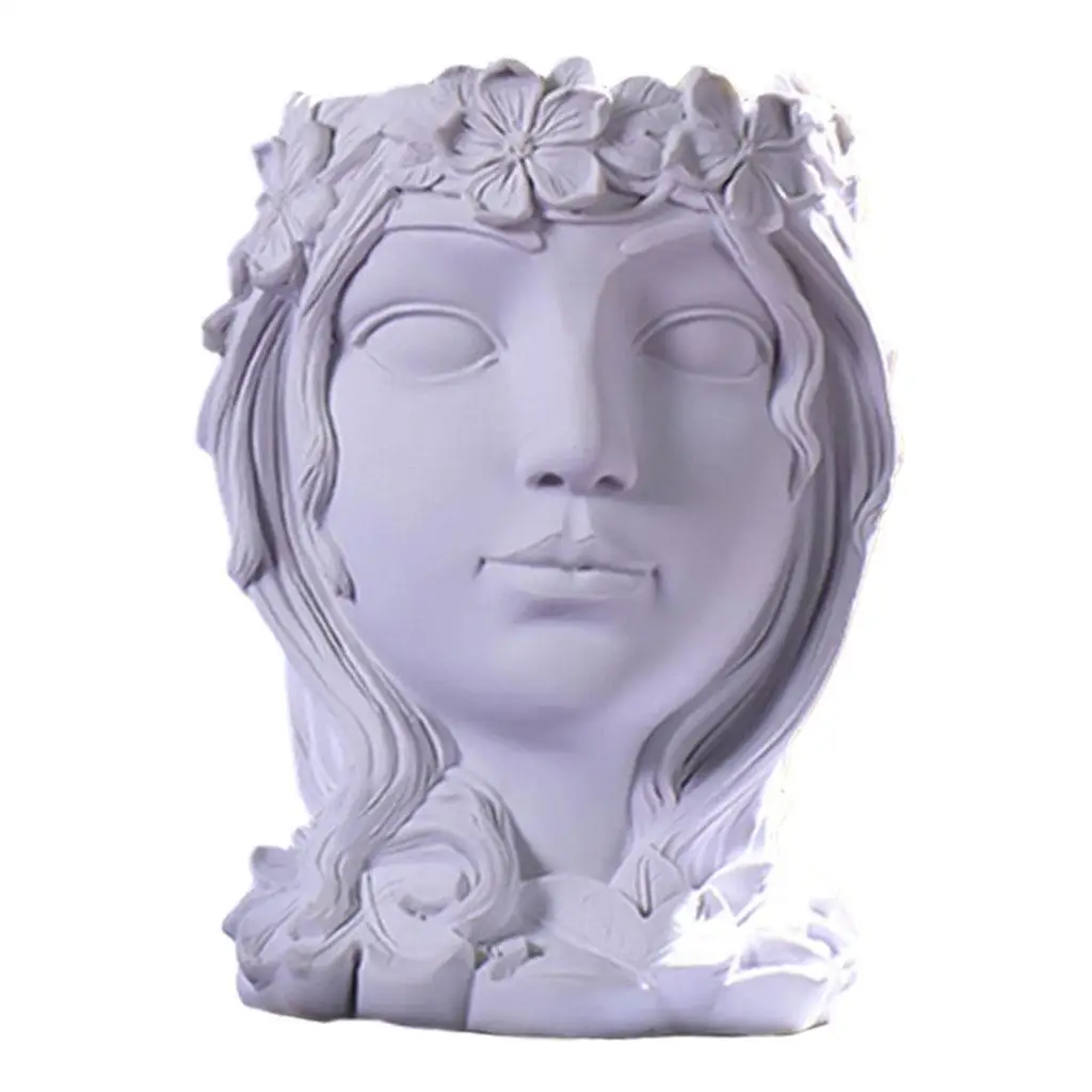 Retro Resin Figurine Succulent Pot indoor Home Decor Patio Yard Office Desktop Ornament