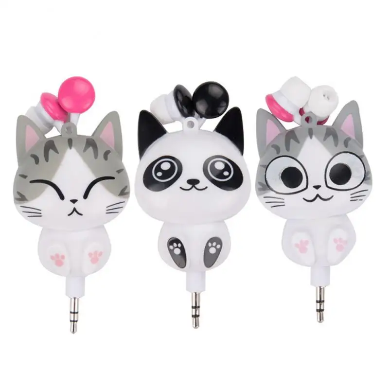 Cute Cartoon In-Ear Earphone Mini Portable Noise Canceling Line Control Earbuds for Samsung Huawei Xiaomi Smart Phone Child Kid