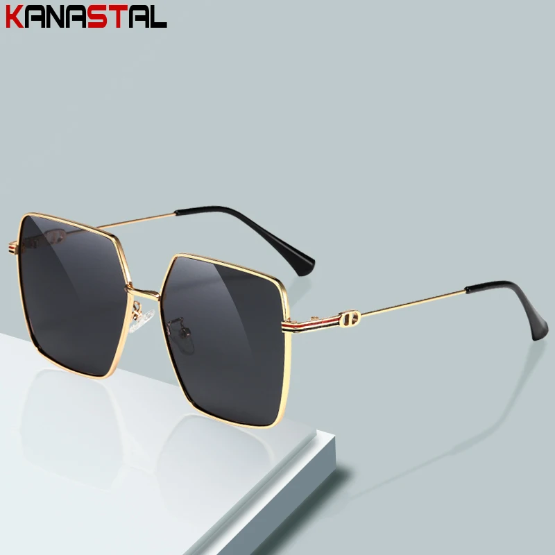 

Men Polarized Sunglasses Women Luxury Sun Glasses Metal Polygon Eyeglasses Frame Driving Beach Travel Anti Glare Shade Eyewear