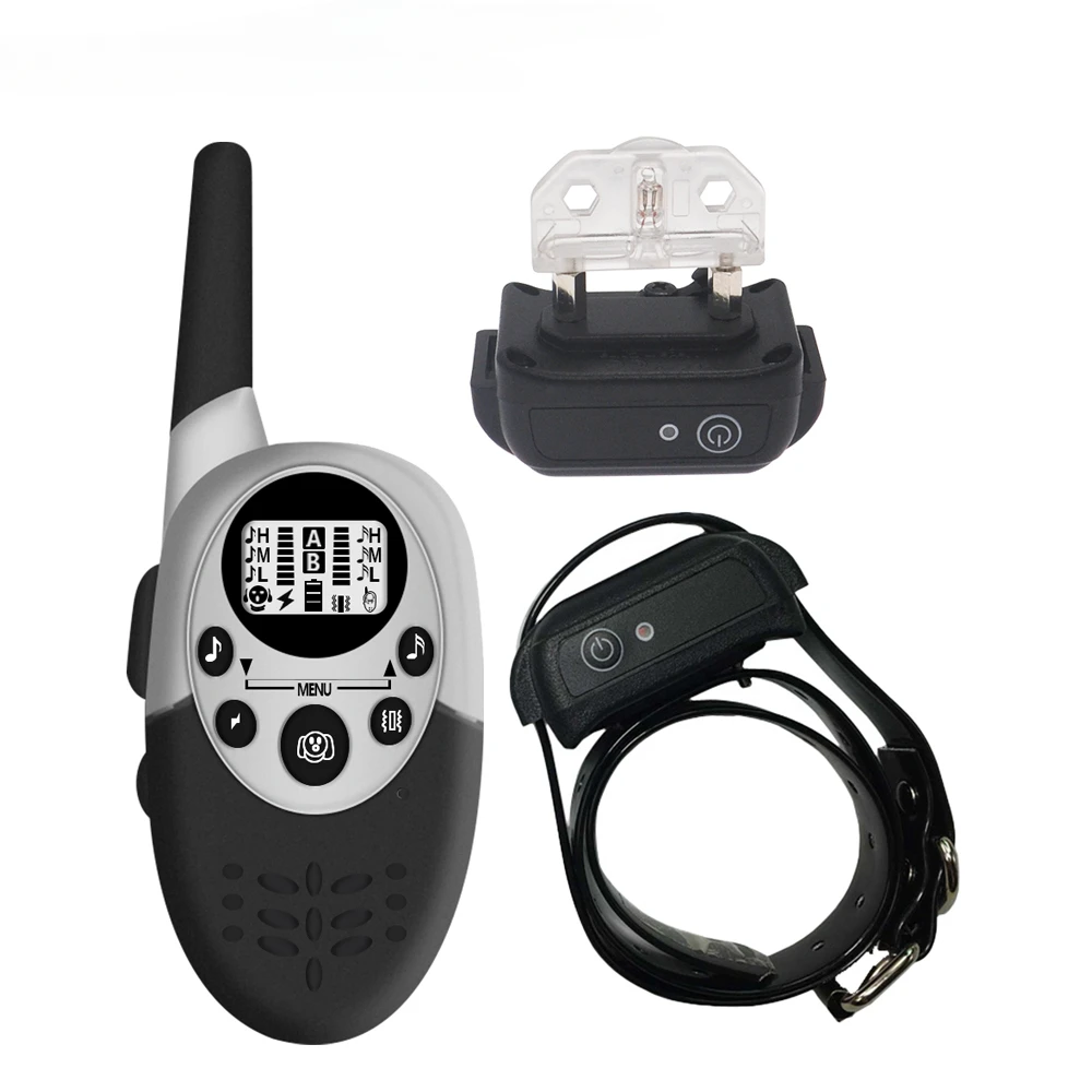 Waterproof 1000m Dog Training Collar Pet  Stop Barking Vibration Shock Receiver with LCD Display