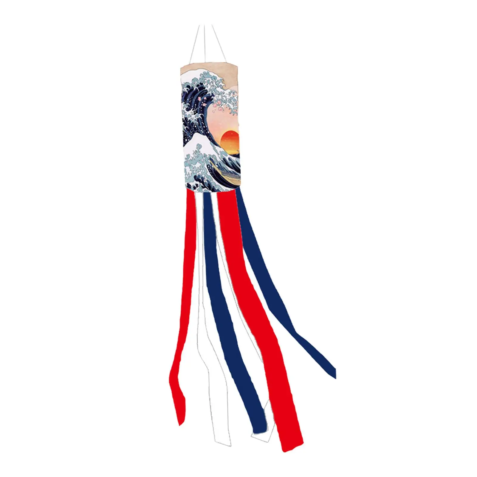 Carp Japanese Wind Pipe Flag Ornament Koinobori Polyester Hanging Decorations for Sushi Bar Restaurant Lawn Home Patio Supplies