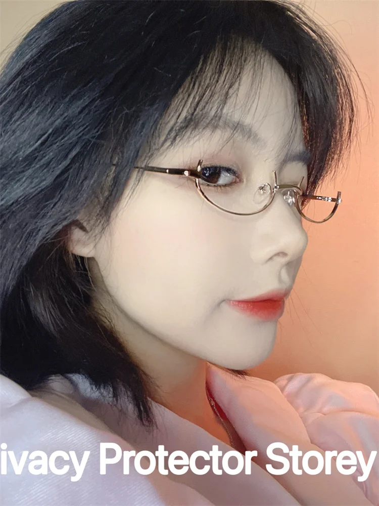 Fashion Metal Glasses Frame Half Frame Without Lens Girl Chic Harajuku Cosplay Party Decoration Accessories Photography Support
