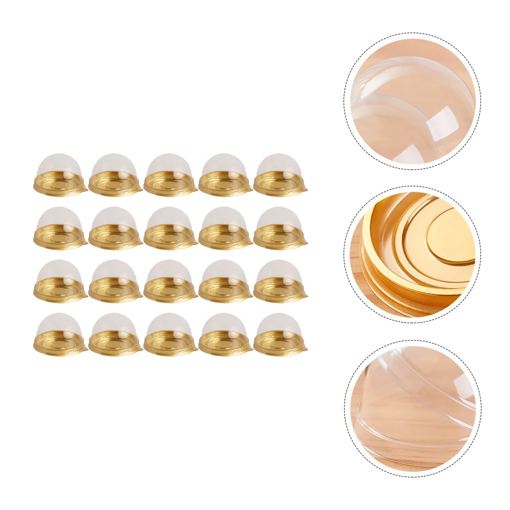 

100Pcs Moon Cake Container Transparent Plastic Boxes Practical Design Suitable for Home and Professional Bakery