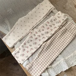 2024 Autumn New Baby Cotton Leggings Girls Floral Pants Toddler Pp Pants Toddler Plaid Leggings Fashion Baby Trousers