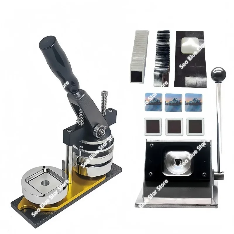 Card press machine 50 * 50 square badge machine, refrigerator sticker badge making machine DIY tinplate badge
