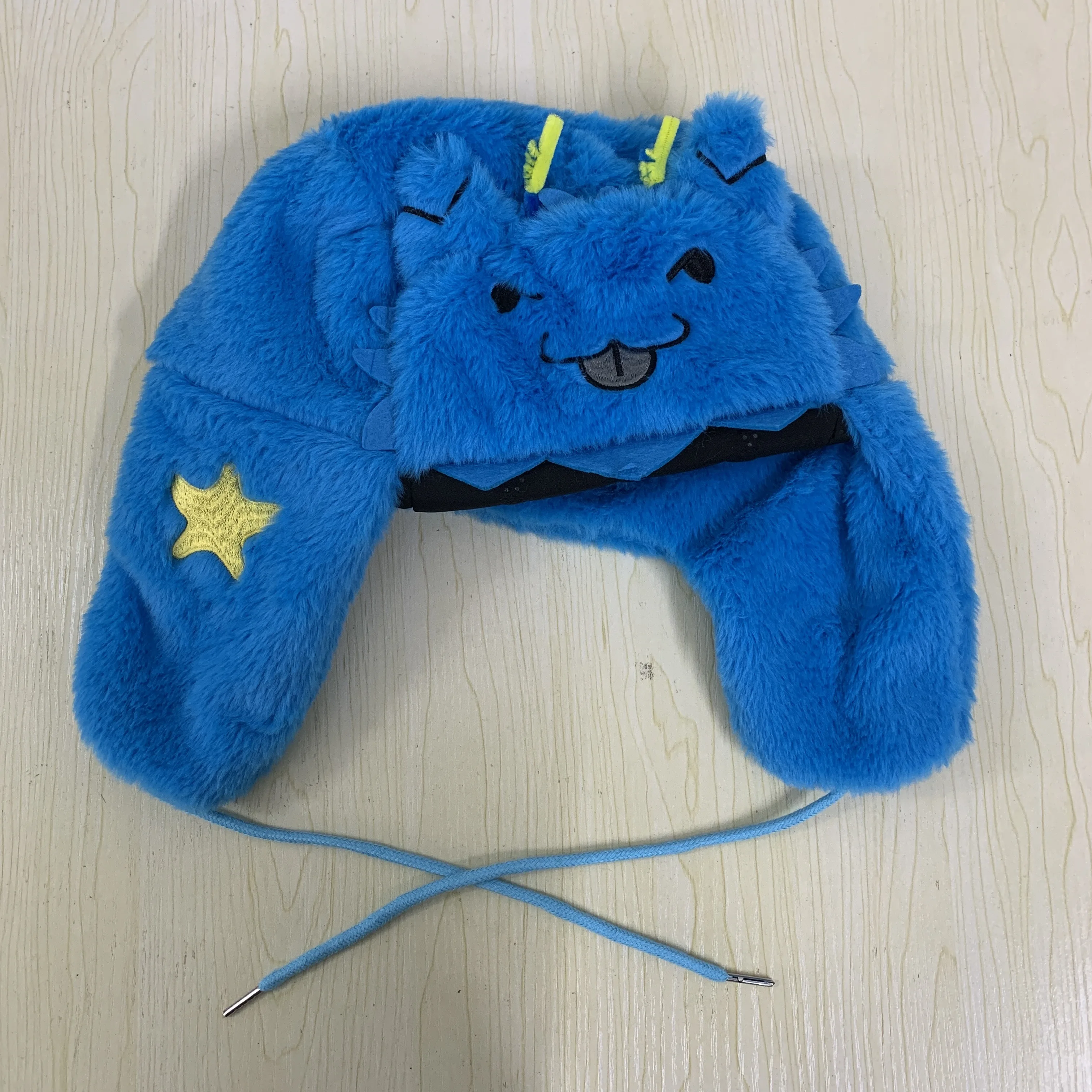 Autumn and Winter Cute Cartoon Monster Plush Flying Hat Ear Protection Lei Feng Hat Unisex Subcultural Street Trendy Accessories