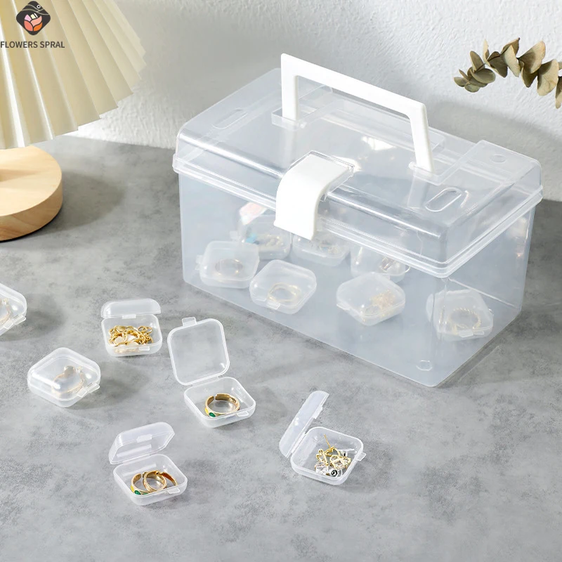 1PC Plastic Storage Box, DIY Crafts Classification Box, Multifunctional Portable Storage Box, Jewelry, Nail Art