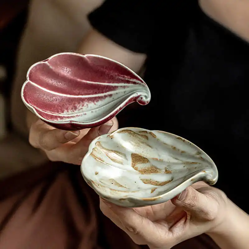 Creative Shell Taste Saucer Rough Pottery Seasoning Dish Household Hot Pot Dipping Tray Snack Plate Tableware