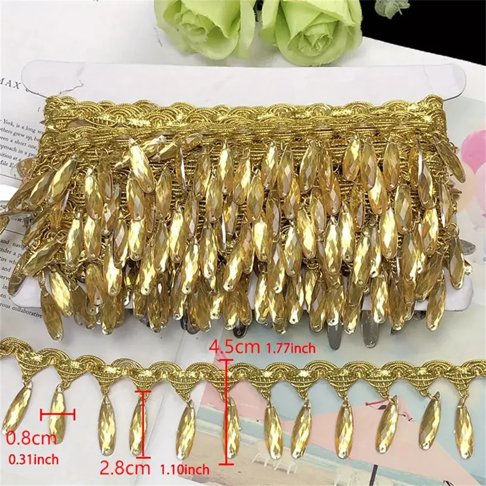 2 Yards of Hand-made Hanging Piece Lace 4.5cm Wide Diy Performance Dance Opera Costume Fringe Accessories Clothing Accessories