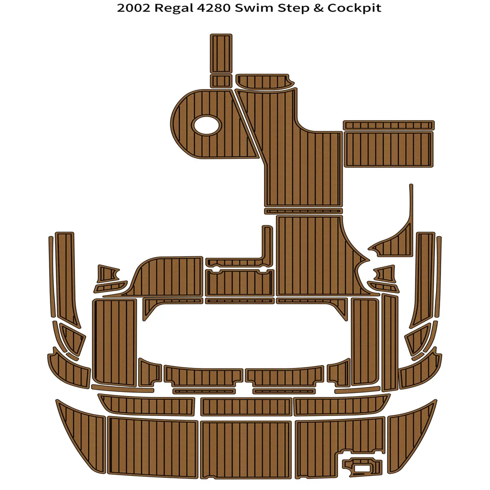 

2002 Re-gal 4280 Swim Platform Cockpit Pad Boat EVA Foam Teak Deck Floor Mat