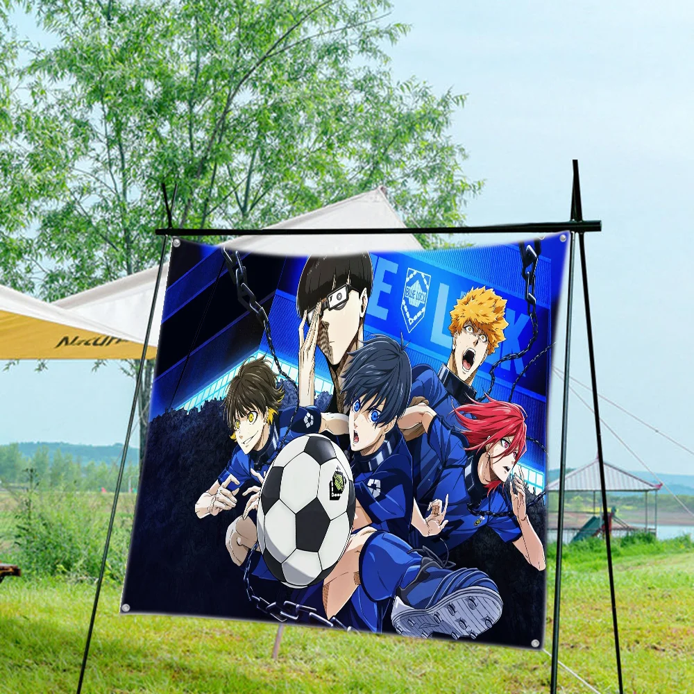 Anime B-Blue Lock Football Flag Creative Pattern Polyester Printed Banner Hand Pulled Flag Advertising Camping Birthday Outdoors