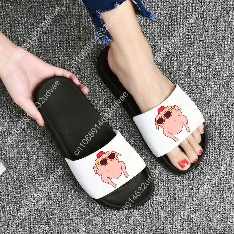 Frauen Hausschuhe Freunde drucken Cartoon Home Hausschuhe dicke Sohle Sandalen Frauen Schuhe Damen Flip Flops Indoor Flat Ladie Folien