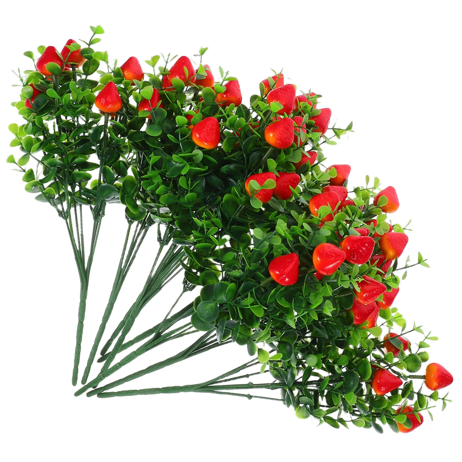 

8Pcs Artificial Eucalyptus Fruit Branches Faux Green Leaves Bouquet Realistic Table Centerpiece Decoration Photography