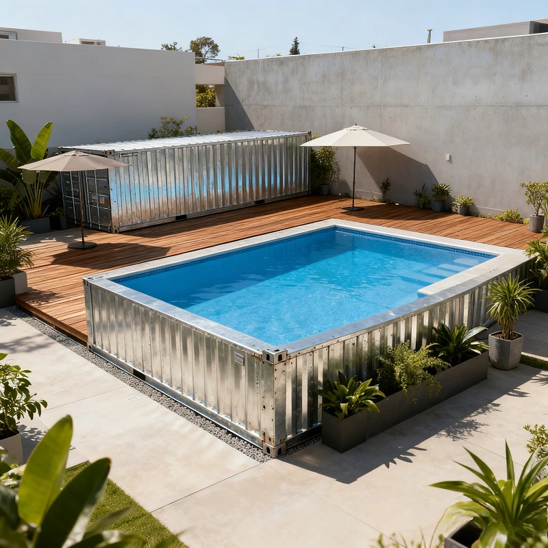 Customizable Professional Outdoor Fiberglass Shipping Container Pool for Villa Garden Commercial Use