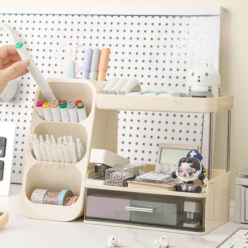 yixiao-desktop-organizer-box-large-capacity-drawer-style-storage-box-multi-functional-creative-grid-stationery-storage-box
