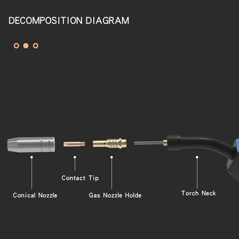 ABNO-MB-15AK MIG Welding Contact Tip 15AK 0.8Mm Protective Nozzle For Rilon Riland Jasic Welding Supplies Kit