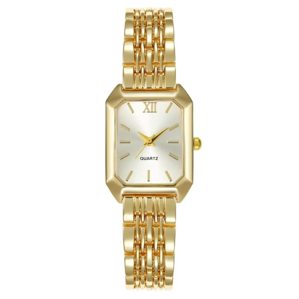 Hot Stainless Steel Quartz Watches Quartz Folding buckle Women Wristwatch Simple Square Strap Watch Student