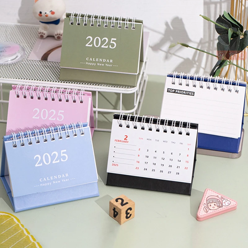 2025 Mini Desk Calendar Time Manegement Schedule Organizer To Do List Notebooks Memo Pad Minimalist English Calendar