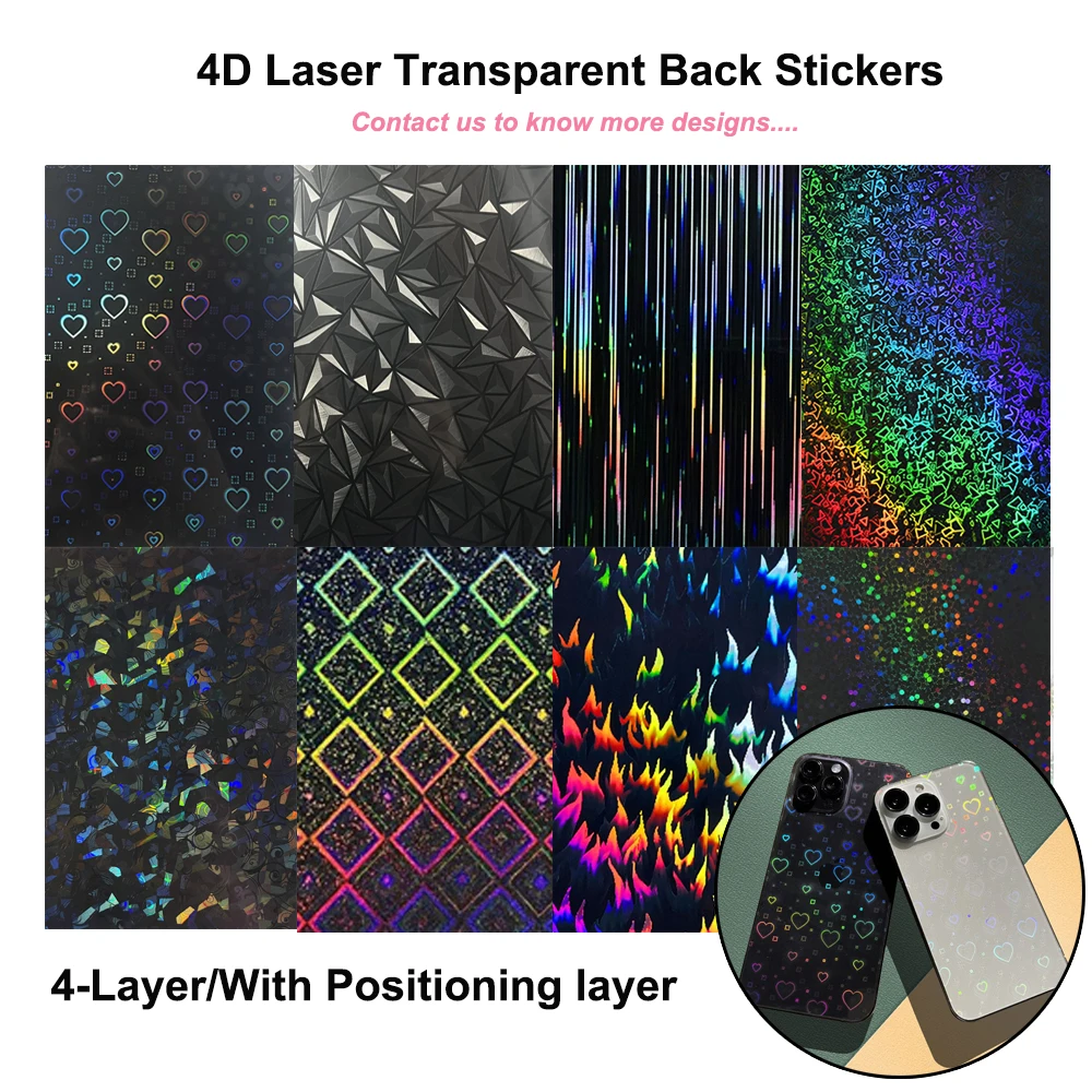 VORMIR 50pcs Transparent Phone Skin Stickers Rear Micas for Screen Protector Cutting Machine Laser Printing Decoration Films