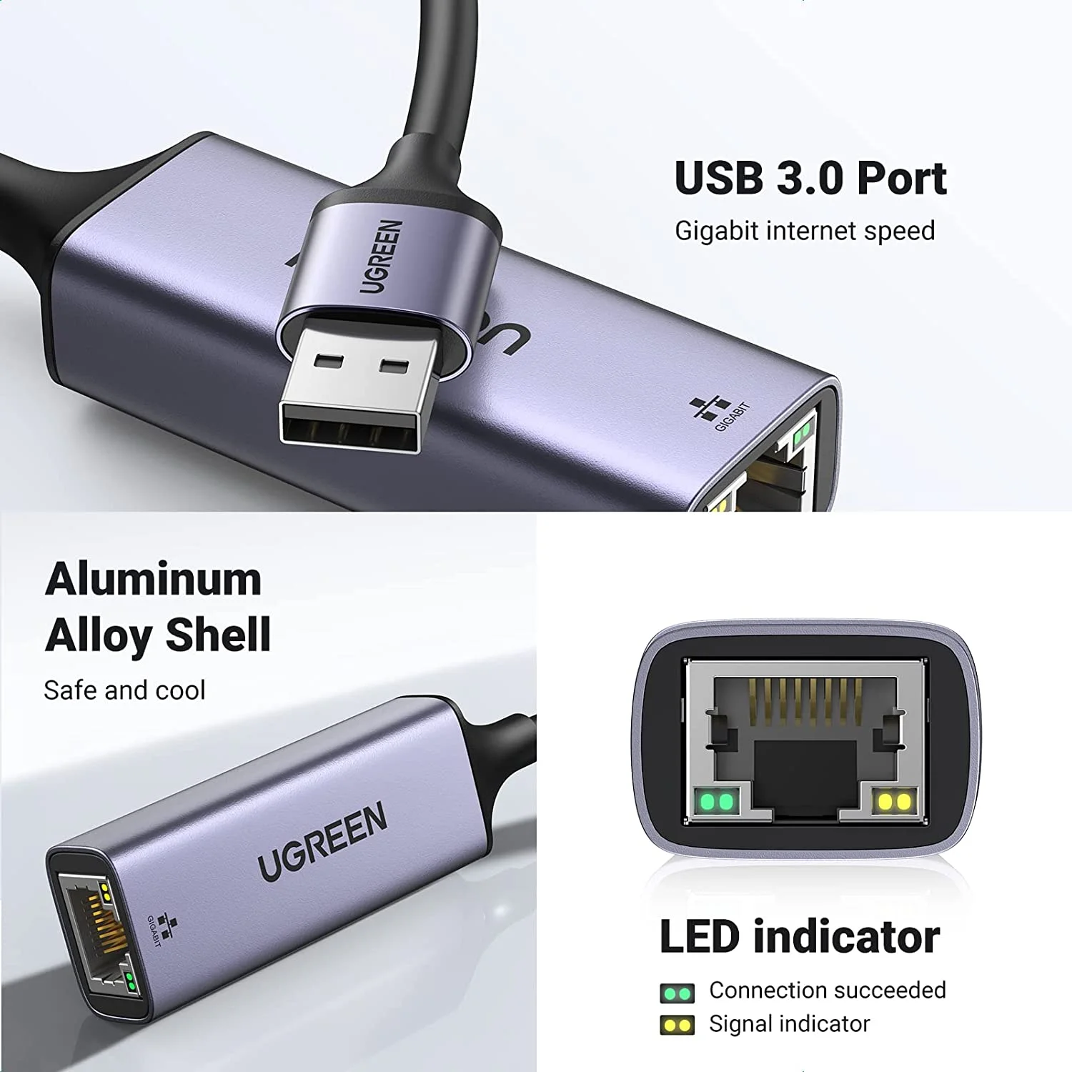 UGREEN Adaptador USB 3.0 a Ethernet Adaptador de red Gigabit