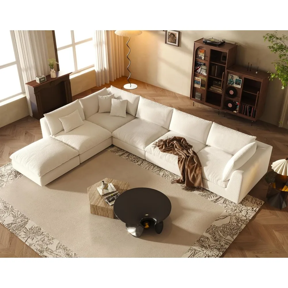 

Oversized Modular Sectional Sofa,Cloud Couch Sectional Deep Seat Sofa Cushion Covers Removable,Oversized Sectional Couches for L