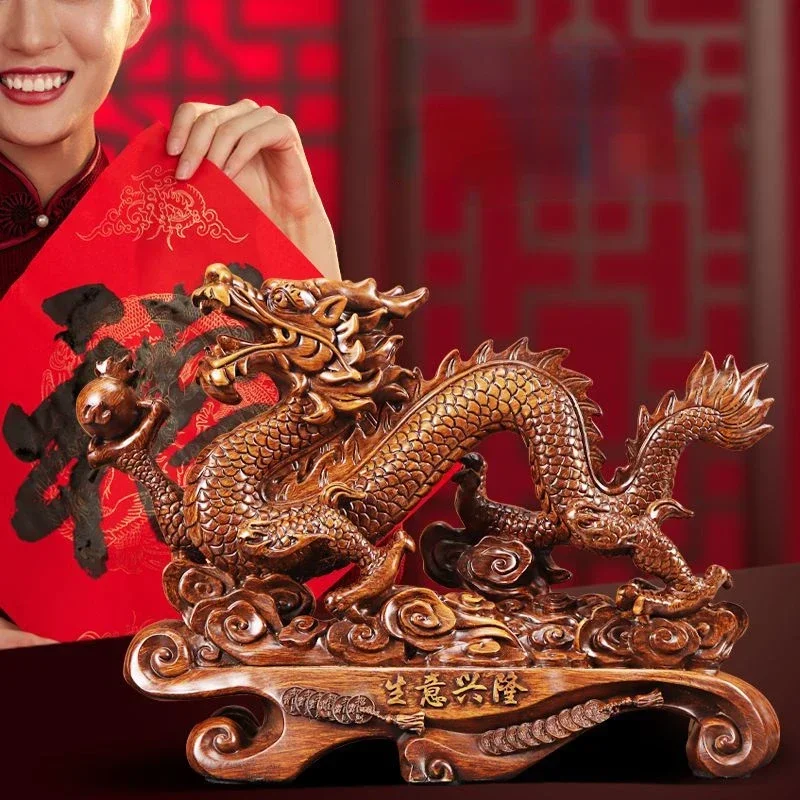 Chinese animal Dragon Ornaments To Attracting Fortune When Lucky Living Room Store Opening Gift Crafts Ornaments