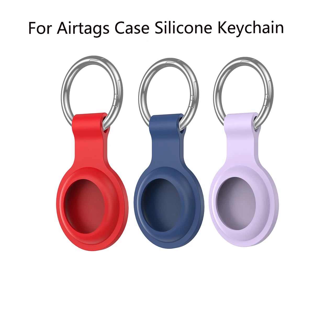 For Apple Airtags Case Silicone Keychain Protective Cover for Apple Airtag Air Tag Tracker Locator Device Anti-lost Bumper Shell