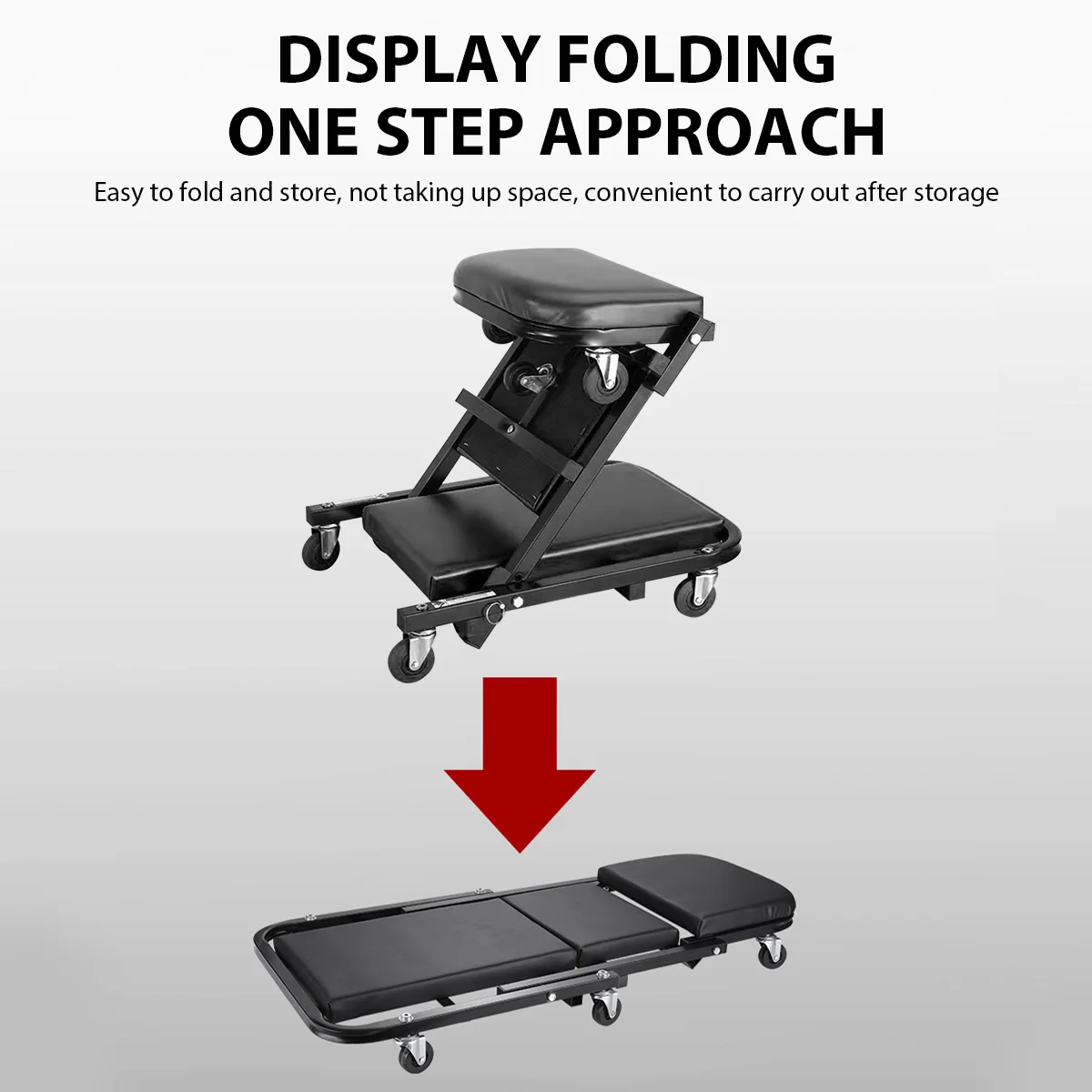 Folding Car Repair Stool Auto Maintenance Work Bench Chair Bed Auto Workshop Bench Wheels Roller Car Creeper Seat Roller Seat