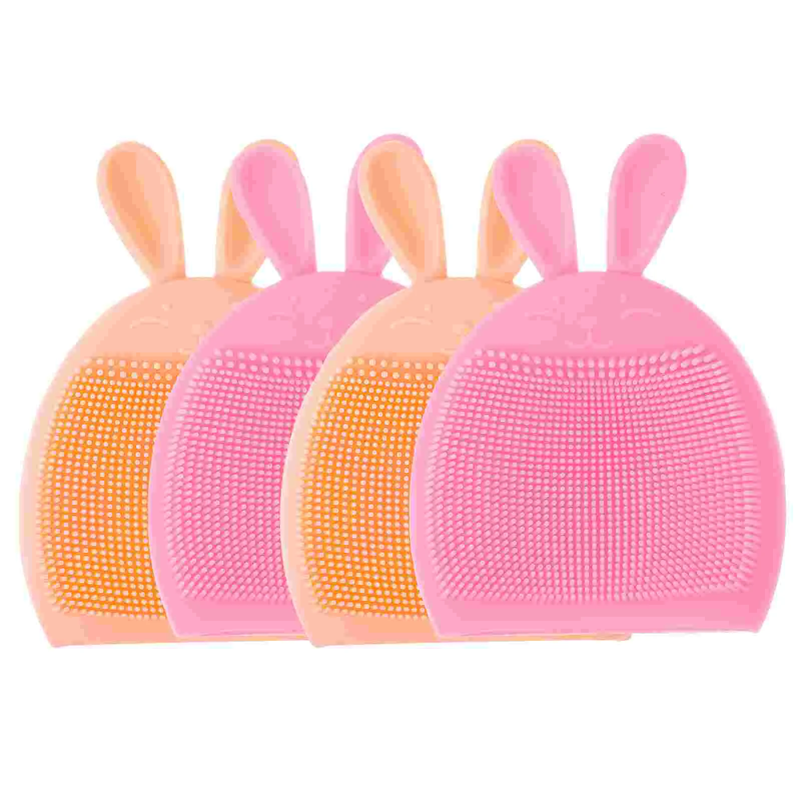 4 Pcs Silicone Cleansing Brush Face Scrubber Massager Makeup Remover Facial Silica Gel Cleanser Baby