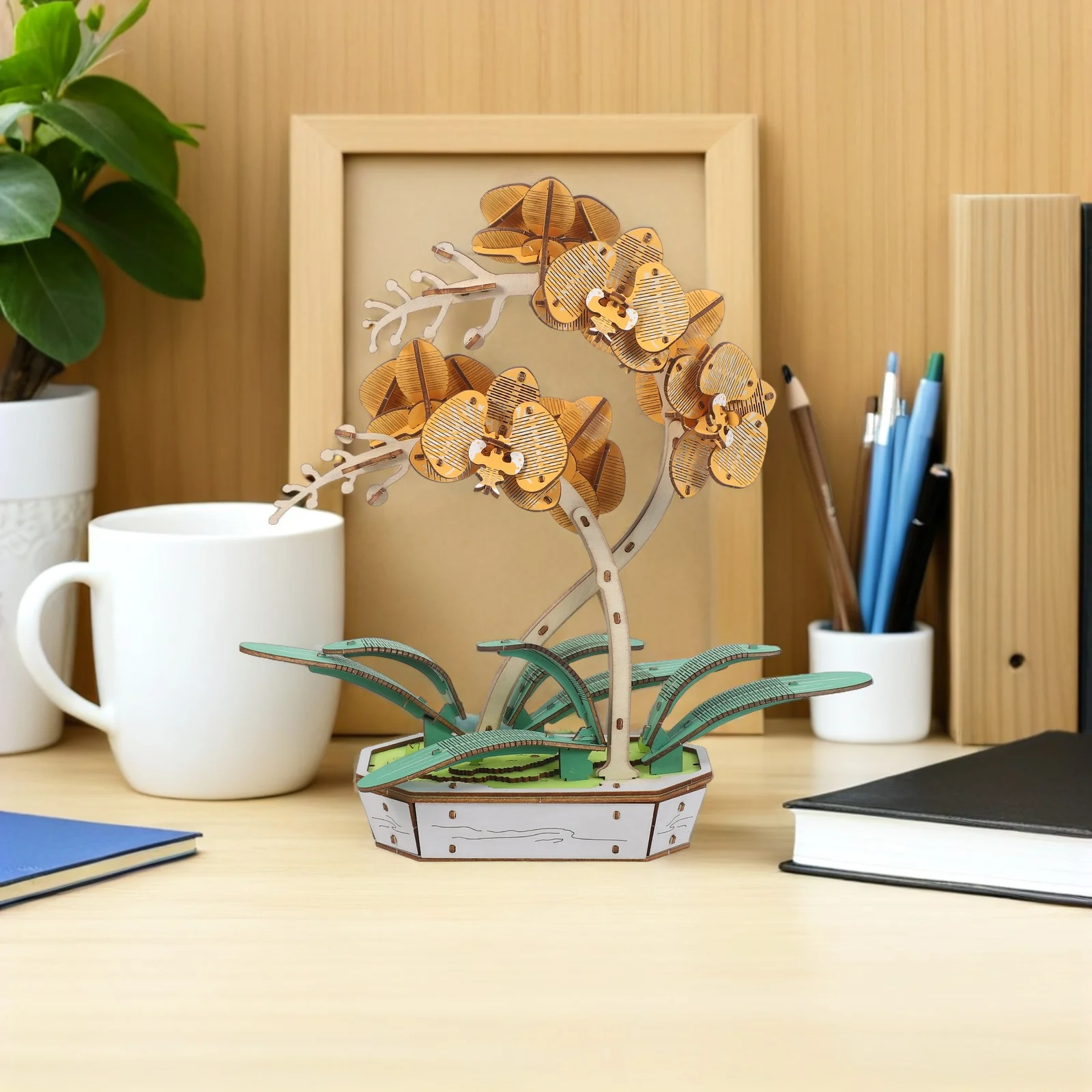 Creative Wooden Puzzle Friendly DIY Craft Set Unique Floral Arrangement Gift Idea for Home and Office Decor